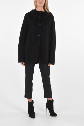 2 Pocket Coat with Front Buttoned Hood