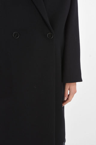 1 Button Double-breasted Coat with Flush Pockets