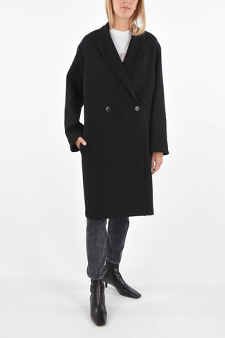 1 Button Double-breasted Coat with Flush Pockets