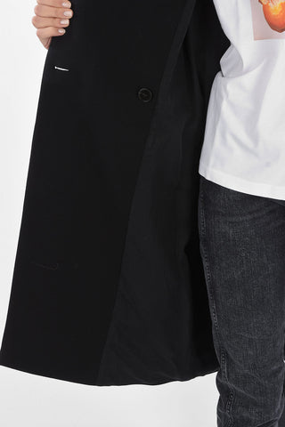 1 Button Double-breasted Coat with Flush Pockets