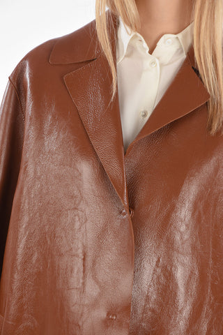 Leather hidden closure Coat