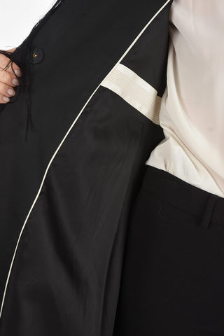 Silk Blend fuzzy oversized Single Breasted Coat