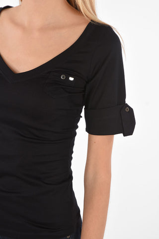 Breast Pocket V-neck t-shirt