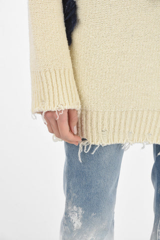 Turtleneck MOO Sweater with Distressed Details
