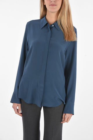 Camicia in Seta con Abbottonatura Frontale Nascosta