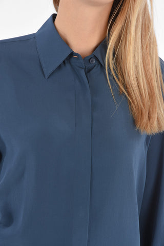 Camicia in Seta con Abbottonatura Frontale Nascosta