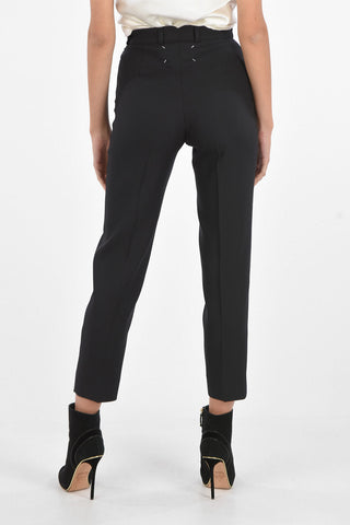 High Waist Pants with Belt Loops and Zip Pockets