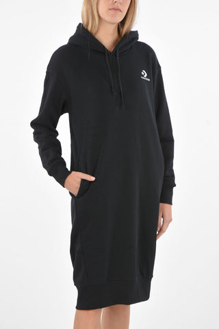 Vestito Lungo in Felpa con Cappuccio