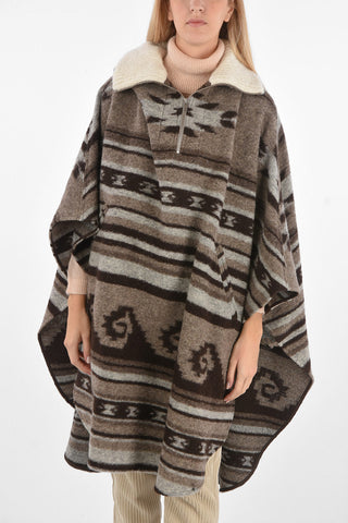 Unlined Cape with Flush Pockets and Collar Zip