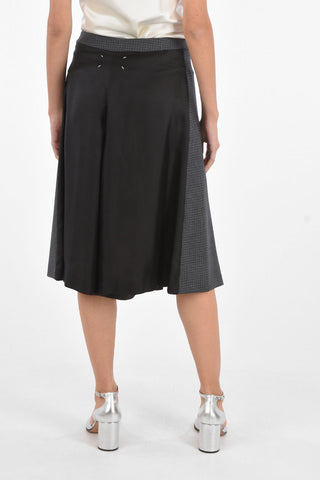 MM1 Wool Pleated Skirt-Trousers with Silk Back Part