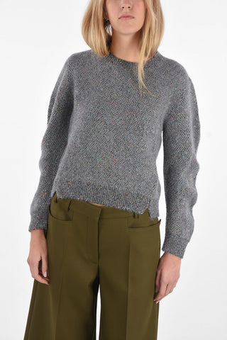 Maglia Girocollo con Ricami in Paillettes