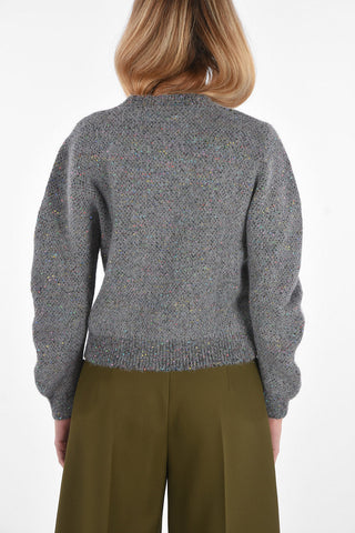 Maglia Girocollo con Ricami in Paillettes