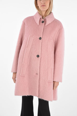 Wool 4 buttons Coat with maxi pockets