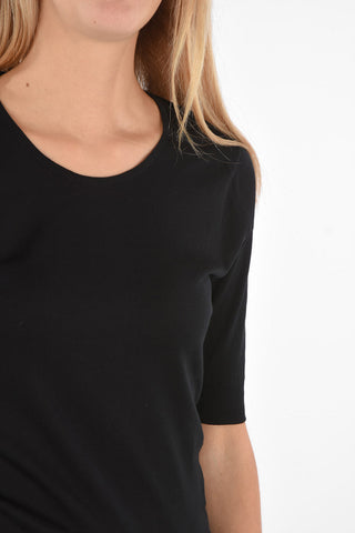 Short sleeve crew-neck sweater