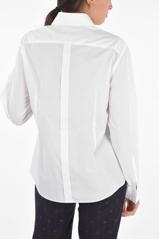 Standard Collar Ruffle Front Shirt with Lace Inserts
