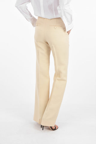 4 Pockets Pleated Pants with Jewel Button