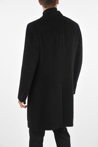 Cappotto 2 Bottoni in Lana e Alpaca con Tasche ad Aletta