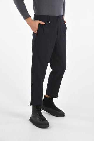 Virgin Wool Pants with Ankle Zip