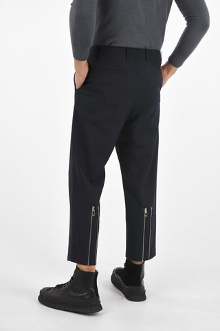 Virgin Wool Pants with Ankle Zip