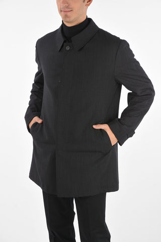 Single-breasted Wool Coat with Hidden Buttoning