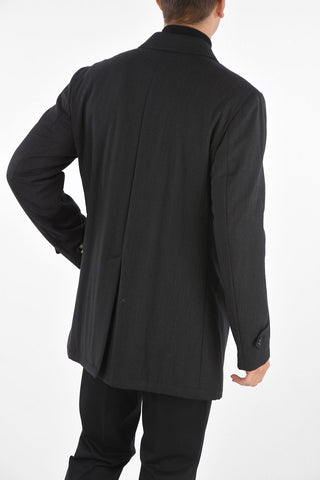 Single-breasted Wool Coat with Hidden Buttoning