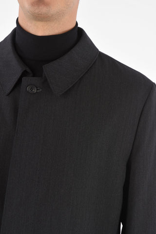 Single-breasted Wool Coat with Hidden Buttoning
