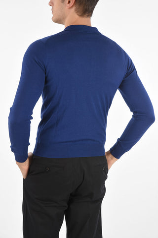 Extrafine Virgin Wool Sweater with Polo Neck