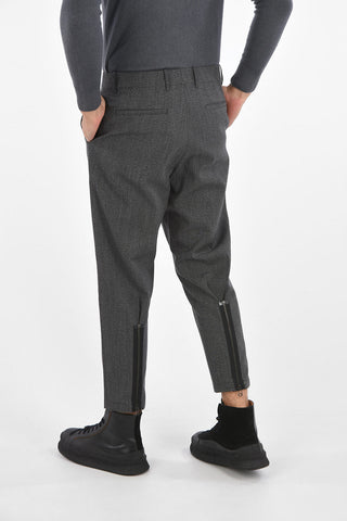 Virgin Wool Ankle Zipped Cropped Pants