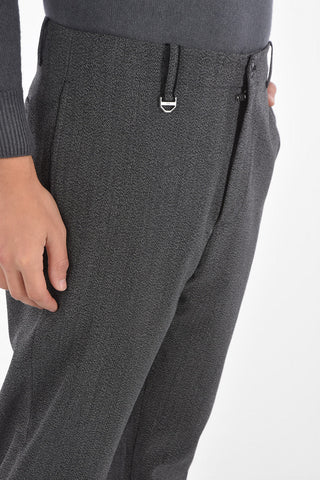 Virgin Wool Ankle Zipped Cropped Pants