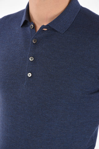 Extrafine Virgin Wool Sweater with Polo Neck