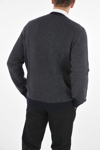 Checked Merino Wool Crewneck Sweater