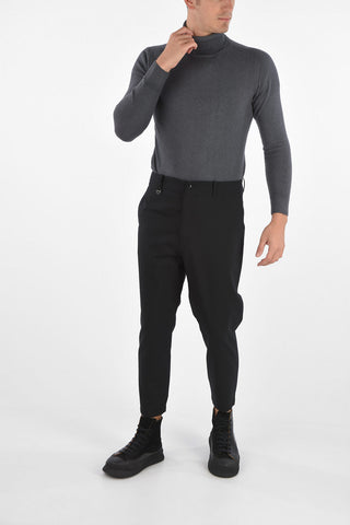Pantaloni in Lana Vergine con Dettaglio Zip