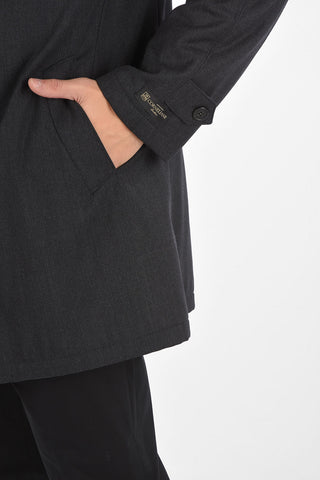Cappotto in Lana Monopetto con Abbottonatura a Scomparsa