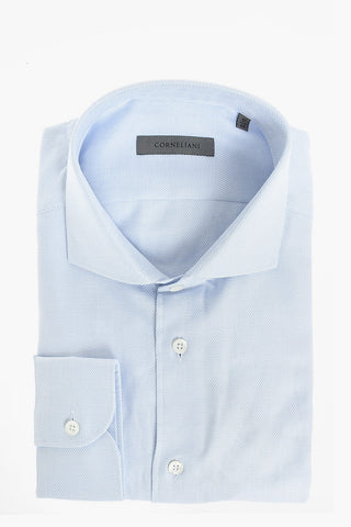 Camicia Hopsack in Popeline di Cotone