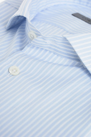 Pinstriped Spread Collar Shirt
