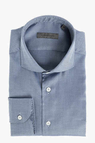 Camicia Pin Point con Collo Francese