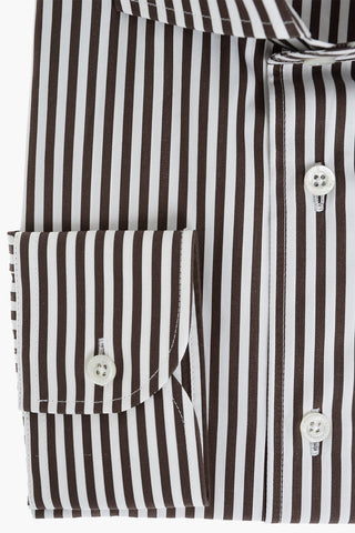 Pinstriped Spread Collar Shirt