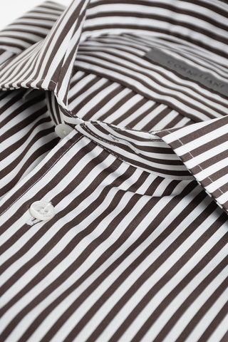 Pinstriped Spread Collar Shirt