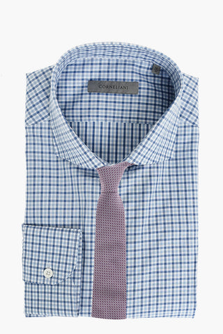 Camicia a Quadri Tattersall con Collo Francese 