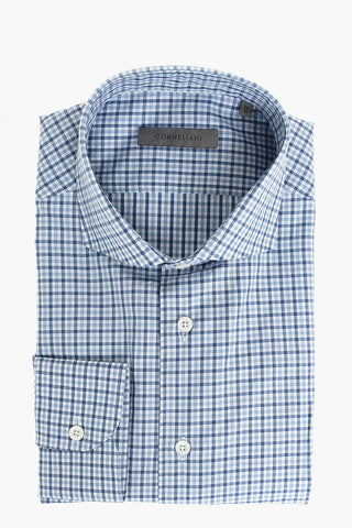 Camicia a Quadri Tattersall con Collo Francese 