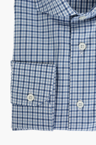 Camicia a Quadri Tattersall con Collo Francese 