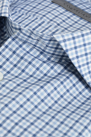 Camicia a Quadri Tattersall con Collo Francese 