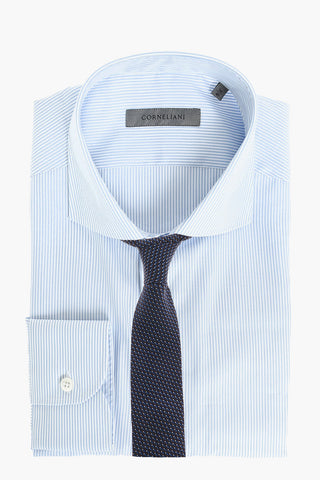 Pinstriped Spread Collar Shirt