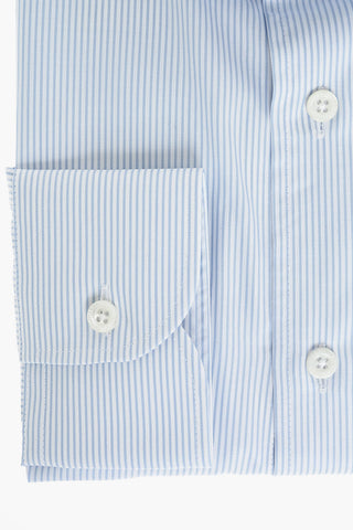 Pinstriped Spread Collar Shirt