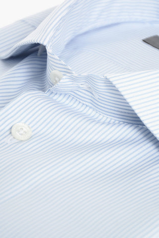 Pinstriped Spread Collar Shirt