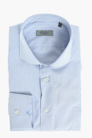tattersall check spread collar shirt