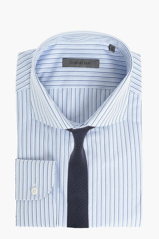 Pinstriped Spread Collar Shirt