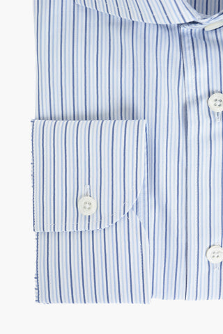 Pinstriped Spread Collar Shirt