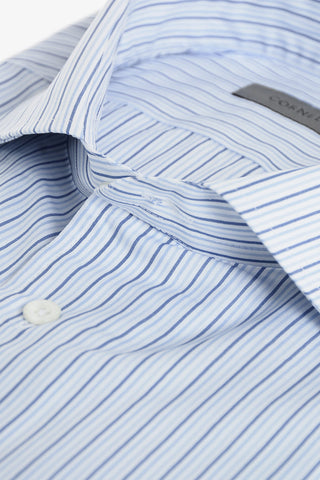 Pinstriped Spread Collar Shirt