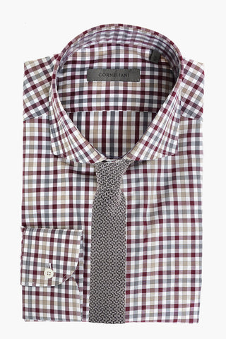 Gingham Check Spread Collar Shirt